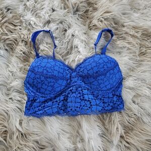 PINK Victoria's Secret Vibrant Blue Lace Bralette